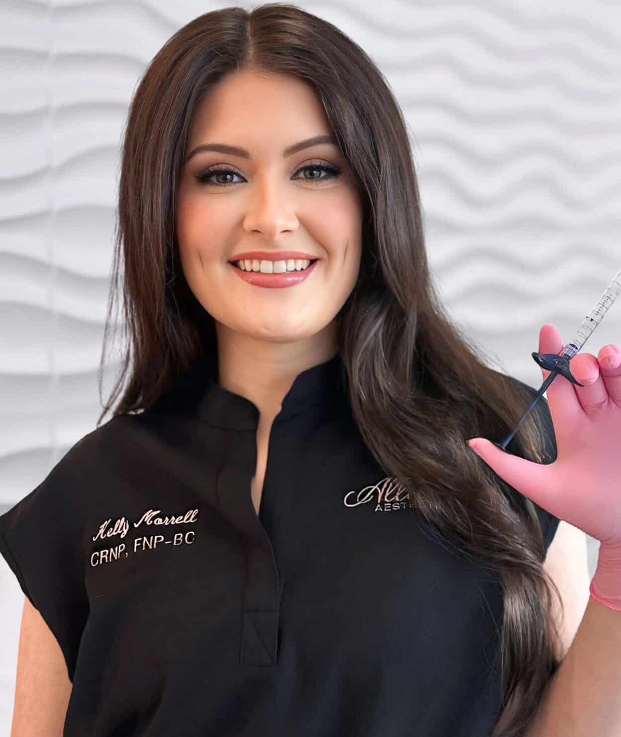 Kelly Morrell, CRNP at Allure Aesthetics, passionate about helping clients achieve their aesthetic goals.