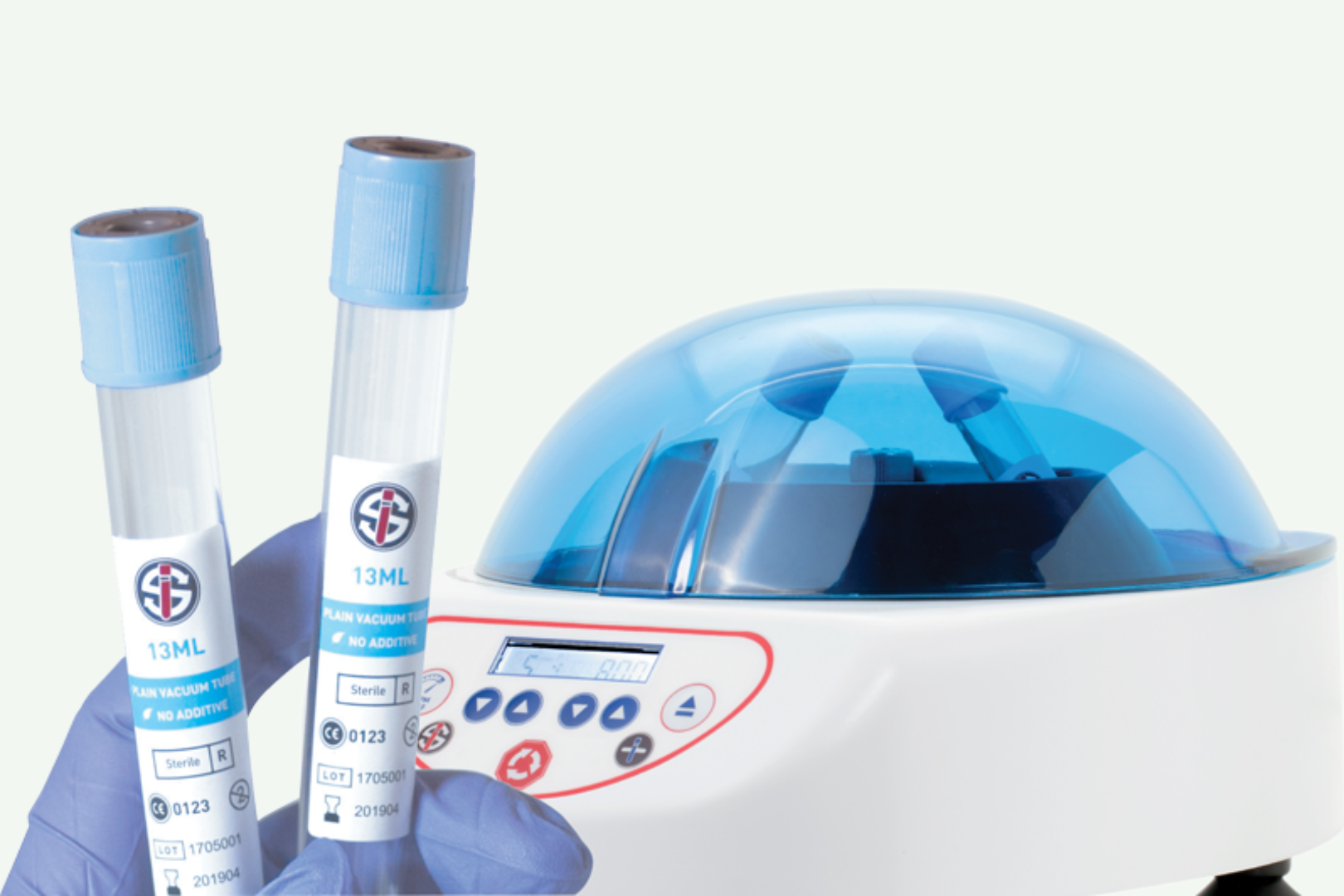 a photo of a prf ez gel device and two tubes