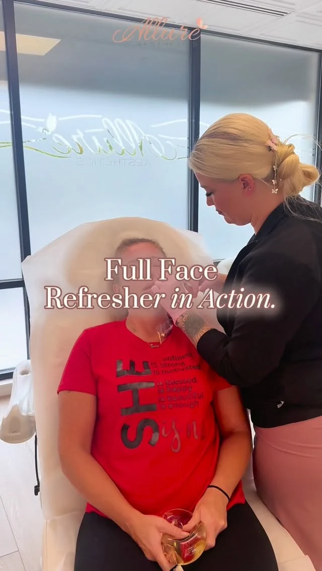 ✨ Here’s our Full Face Refresher® in action ✨
This signature treatment is designed to restore balance, rejuvenate features, and give you that radiant, youthful glow - all while keeping your look completely natural and refined. 💎

From smoothing fine lines to refreshing volume, this treatment focuses on the whole face for a truly harmonious result.

📸 Stay tuned for her side-by-side before & after transformation - you won’t believe the difference.