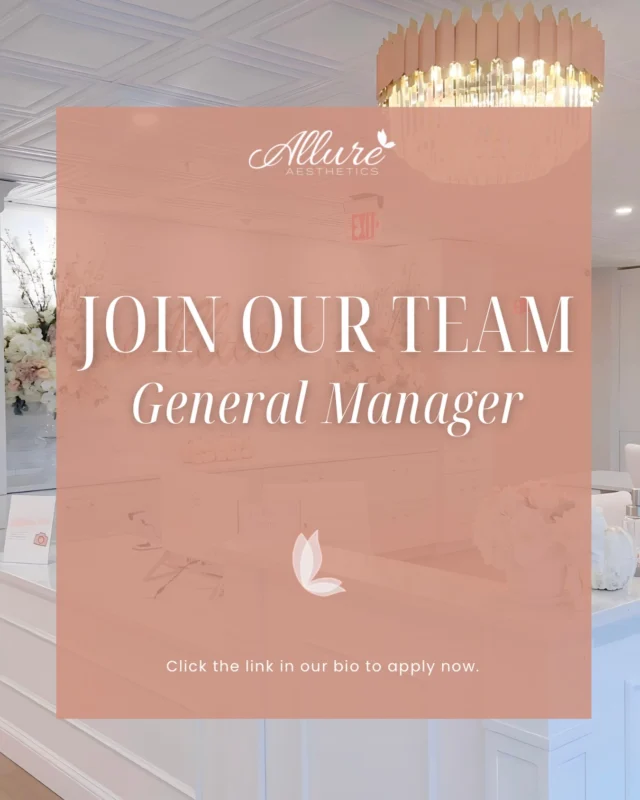 We’re excited to share we’re now hiring a General Manager to lead the heart of Allure Aesthetics! 

If you thrive in high standards, operational excellence, and delivering an elevated client experience, we’d love to connect.

Required:
• 5+ years leading teams in a high-standard, fast-paced environment
• Strong operational and organizational leadership skills
• Confidence coaching performance and upholding expectations
• Experience with inventory, systems, and day-to-day execution
• Polished communication and sound judgment under pressure

Apply via the link in our bio.