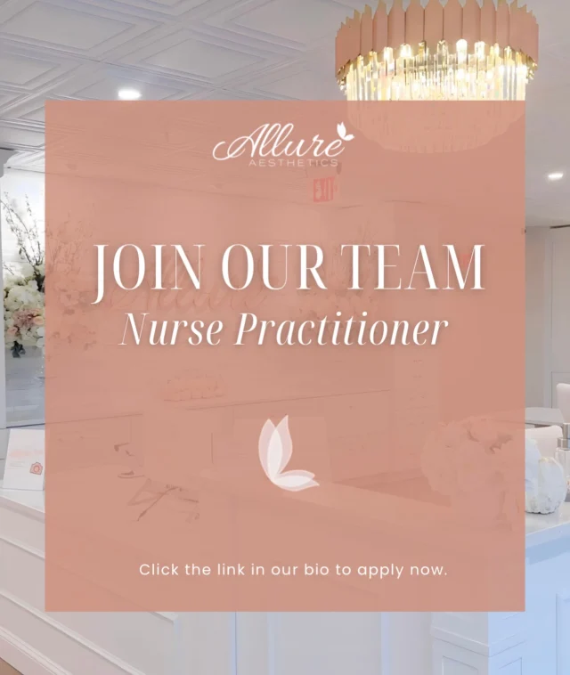 We’re hiring an Aesthetic Nurse Practitioner to join the Allure Aesthetics clinical team. ✨

This opportunity begins with a paid, part time apprenticeship designed for someone eager to develop a strong clinical foundation in aesthetics, patient care, and advanced treatment protocols, with the ability to transition into a full time role over time.

At Allure, we believe technical skill is only part of what makes a great injector. We’re looking for someone who is deeply passionate about aesthetics, committed to continued education, highly detail oriented, and aligned with delivering an elevated patient experience at every level.

No prior aesthetic experience is required. We value work ethic, professionalism, emotional intelligence, and a genuine willingness to learn within a high standard clinical environment.

If you’re a clinician who’s ambitious, coachable, and excited to grow within a team that prioritizes excellence, artistry, and integrity in aesthetic medicine, we’d love to connect with you.

Please see the link in bio to apply. ✨