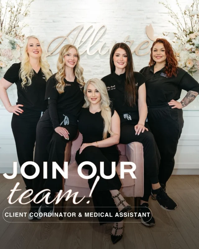 We’re growing, and we’re looking for exceptional talent to grow with us. 💕

If you’re looking for a career where you can make a meaningful impact while growing alongside a supportive team, we’d love to hear from you.

At Allure Aesthetics, we’re dedicated to delivering an elevated client experience at every touchpoint. 👏

🤍 Client Coordinator 📋
Perfect for someone who is polished, organized, and passionate about creating an exceptional client experience.

🤍 Medical Assistant 💉
Ideal for someone who is detail-oriented, fast-paced, and enjoys working in a collaborative clinical environment.

No prior medical experience is required for either position, we’re happy to train the right candidates! 

Visit the Careers page through the link in our bio to apply. 

#AllureAesthetics #NowHiring #JoinOurTeam #KingOfPrussia